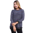 Blue colour Acrylic Round Neck Tops For Women. 