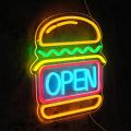 Burgers Open Neon Sign For Wall Decor Led For Business Food Neon Light Room Decor For Bar Party Snack Shop Restaurant . 