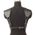 Women Fashion Belt PU Leather Body Shoulder Armor Chest HarnessSword Belt Shoulder Strap Harness Women Clothing Open Cage Bra.