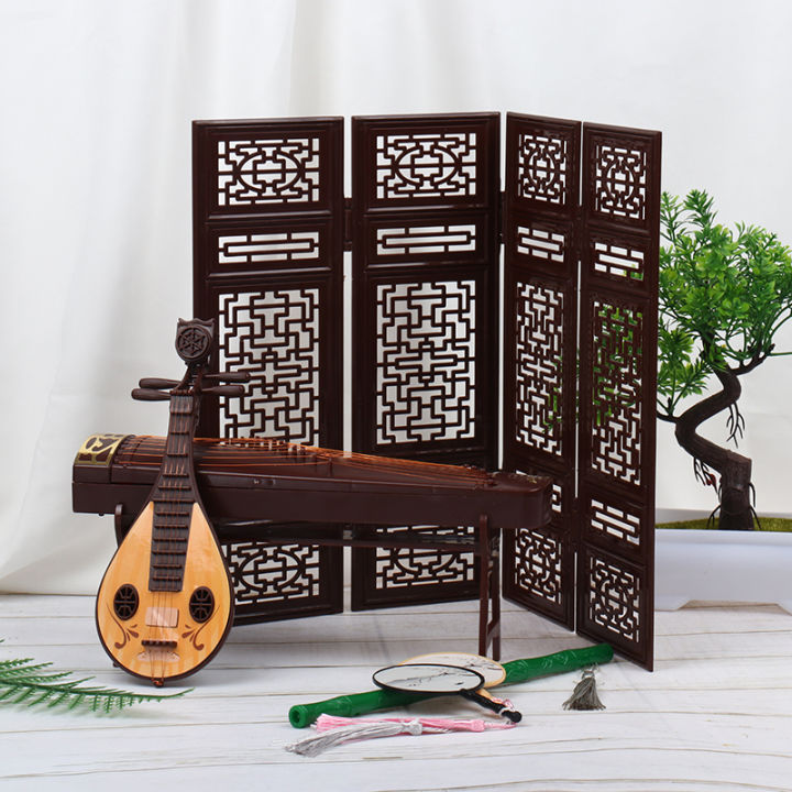 Creative%20Dollhouse%20Miniature%20Folding%20Screen%20Flute%20Lute%20Guzheng%20Fan%20Life%20Scene%20Ornament%20Kids%20Play%20Toys%20-%20Image%203