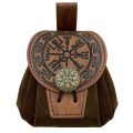 Steampunk Medieval Punk Style Fanny Packs for Men Pu Leather Coin Purse Hangable Belt Waist Bag Drawstring Hip Belt Bag Cosplay.