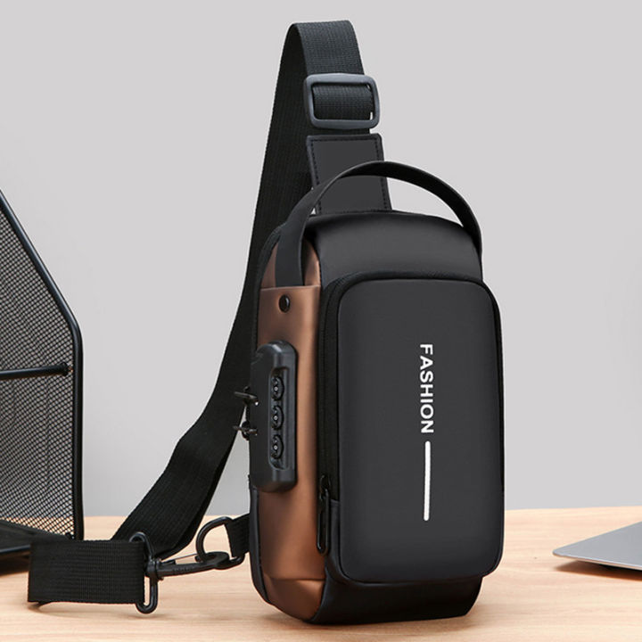 Men's%20Sporty%20Chest%20Bag%20Motorcycle%20Phone%20Pack%20with%20Password%20Lock,%20Zipper%20Closure%20Crossbody%20Sling%20Bag%20for%20Daily%20Commute%20Outdoor%20-%20Image%202