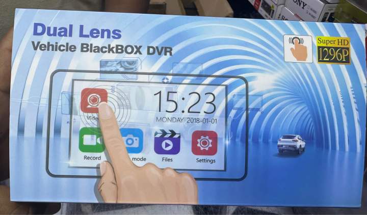 Dual%20Lens%20Car%20Dash%20Cam%20Front%20&%20Rear%20Full%20HD%201296P%20DVR%20Camera%20Video%20Record%20Night%20Vision%20-%20Image%202