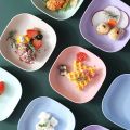 13cm wheat straw rice dish Mini Plate mini fruit plate snack food plate square plate four colors available. 