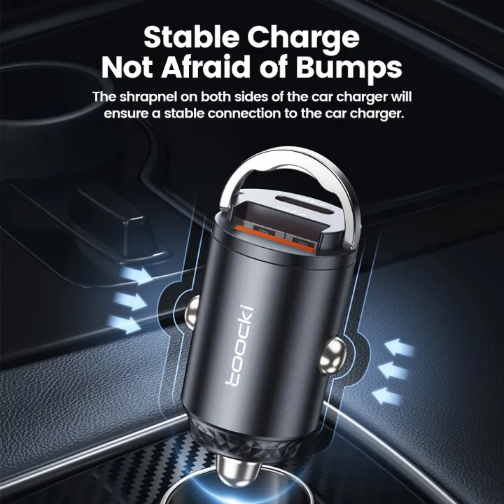 Toocki%2033W%20Mini%20Car%20Charger%20PD%20QC3.0%20Quick%20Charge%20Type%20C%20Pull%20Ring%20Car%20USB%20Charger%20For%20iPhone%2015%20%20%20S24%20Support%20PPS%20-%20Image%204
