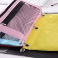 Colorful Double Layer canvas Cloth Zipper Paper File Folder Book Pencil Pen Case Bag File Document Bags. 