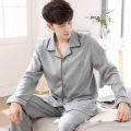 Pajamas Men's Spring and Fall Winter 100% Cotton Long-Sleeved Large Size Leisure Sleepwear Homewear Plaid Nightwear Loungewear. 