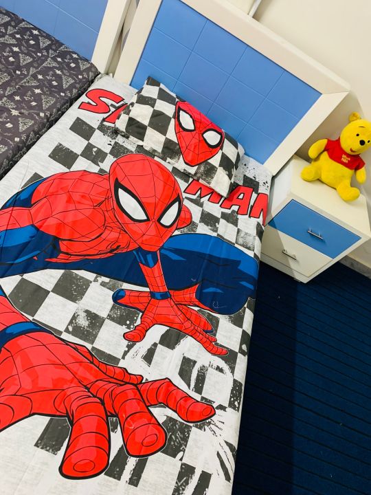 Kids Printed Bedsheets(stitched) | spider-man printed bed sheet | Cute Cartoon Printed Bedsheets For Boys and Girls | Frozen Elsa And Anna Bedsheet for kids room | Frozen bed sheet | Frozen Elsa Bed sheet | Elsa and Anna bedsheets