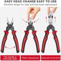 5 in 1 multifunctional Pliers Tool Kit With 5 Interchangeable Heads Special For Electricians Pliers,Cable Cutting,Wire Stripping,Crimping Tools,Sheet Metal Shear etc. 