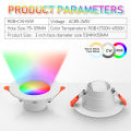Tuya Smart LED Downlight Bluetooth Recessed Led Spot Lights 10/15W AC85-265V RGB+CW+WW APP Control Works With Smart Life lightify. 
