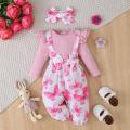 3PCS Clothes Outfits for 1-24Months Newborn&Toddler Baby Girl Long Sleeves Romper+Flower Strap Pants Cute Christmas Costume. 