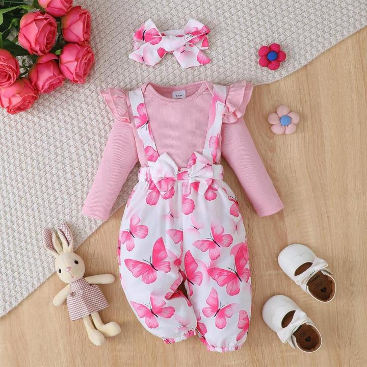 3PCS%20Clothes%20Outfits%20for%201-24Months%20Newborn&Toddler%20Baby%20Girl%20Long%20Sleeves%20Romper+Flower%20Strap%20Pants%20Cute%20Christmas%20Costume%20-%20Image%202