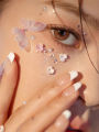 1 Box Eyes Face Makeup Patch Butterfly Diamond Facial Decoration Pearl Adhesive Rhinestone Glitter Sequin DIY Nail Art Decor. 