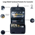 Portable Travel Cosmetic Bag Large Capacity  Waterproof Toiletry Bag  with Hanging Hook for Men and Women Bathroom Storage Bag. 