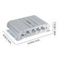 ST-838 HiFi 2.1 Channel Power Amplifier 80Wx2 12V Bass /Treble Adjustment Stereo Bass Sound Amp Subwoofer Amplifier Home Amp. 