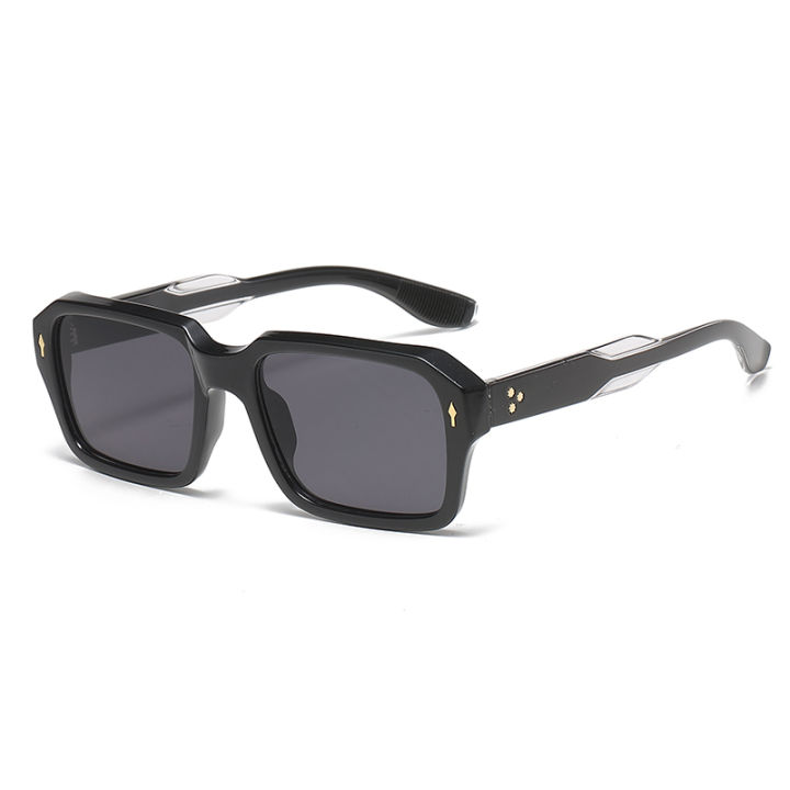 2024%20New%20Square%20Sunglasses%20Personalized%20Sunscreen%20Ink%20High%20Quality%20Men's%20Retro%20Black%20Classic%20Rivet%20Fashion%20Glasses%20-%20Image%202