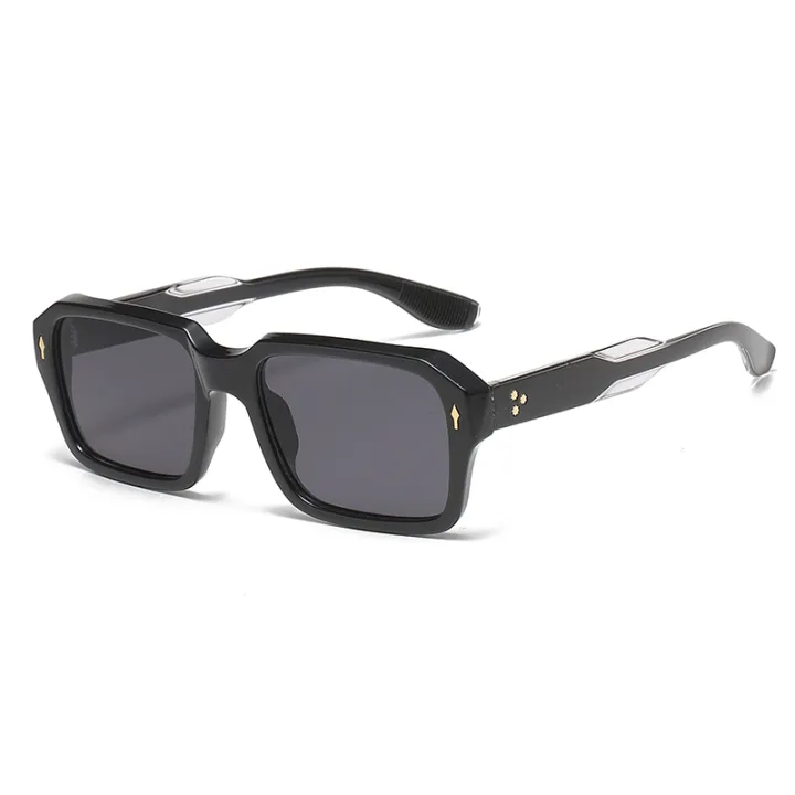 2024%20New%20Square%20Sunglasses%20Personalized%20Sunscreen%20Ink%20High%20Quality%20Men's%20Retro%20Black%20Classic%20Rivet%20Fashion%20Glasses%20-%20Image%202