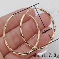 Huitan Classic Simple Hoop Earring for Women Gold Color Geometric Pattern Suit Various Occasions Metal Versatile Female Jewelry. 