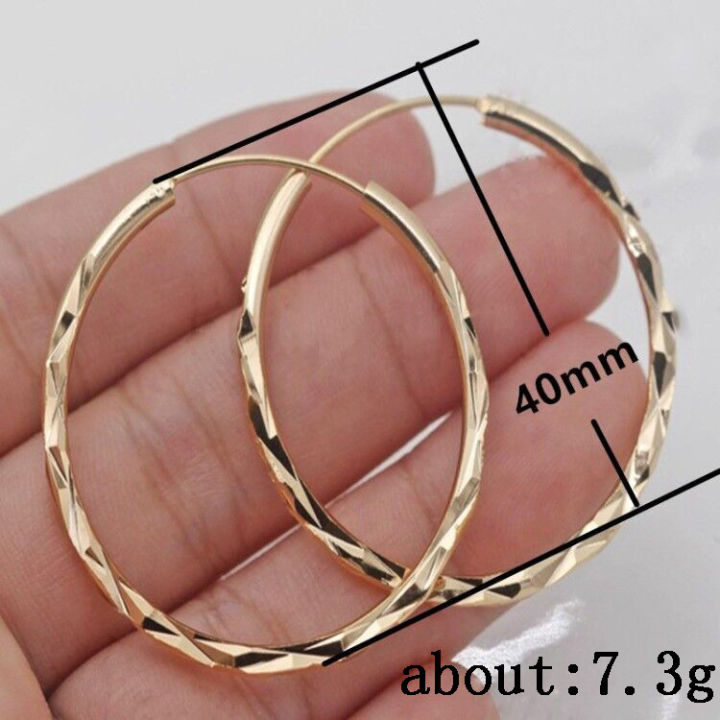 Huitan%20Classic%20Simple%20Hoop%20Earring%20for%20Women%20Gold%20Color%20Geometric%20Pattern%20Suit%20Various%20Occasions%20Metal%20Versatile%20Female%20Jewelry%20-%20Image%205