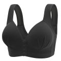 Women's Steel-free Comfortable Breathable Front-closing Bra With Gathered Back Plus-size Underwear With Beautiful Back Design. 