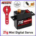 NEEBRC 21g Metal Gear Micro Digital Servo Motor Waterproof for 1:18 1:16 RC Car HYPER GO WLTOYS 144001 Truck Plane Boat Robot. 