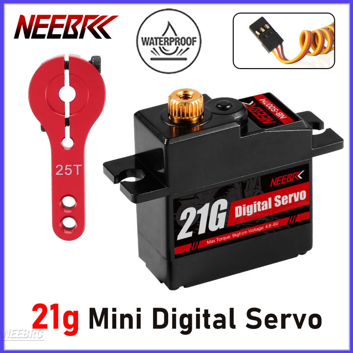 NEEBRC 21g Metal Gear Micro Digital Servo Motor Waterproof for 1:18 1:16 RC Car HYPER GO WLTOYS 144001 Truck Plane Boat Robot