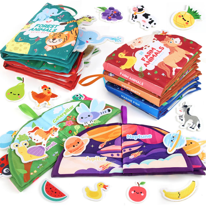 Soft Baby Cloth Book Teaches Colors Interactive Learning Toy for Infants