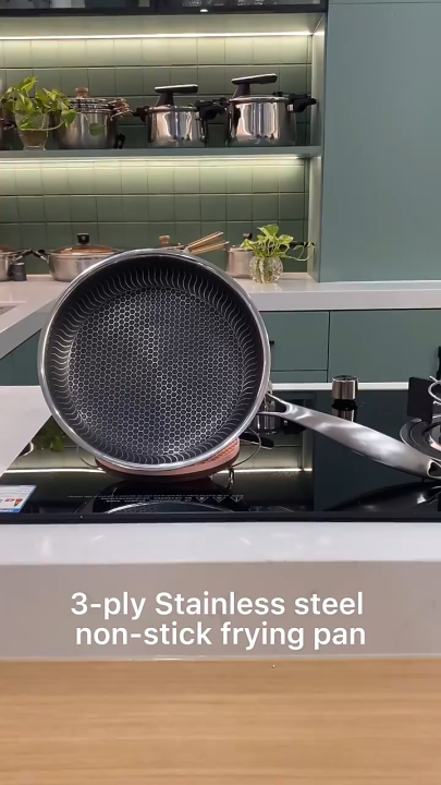 Double Sided Honeycomb Frying Pan Size 26 Cm, 28 Cm, 30 Cm
