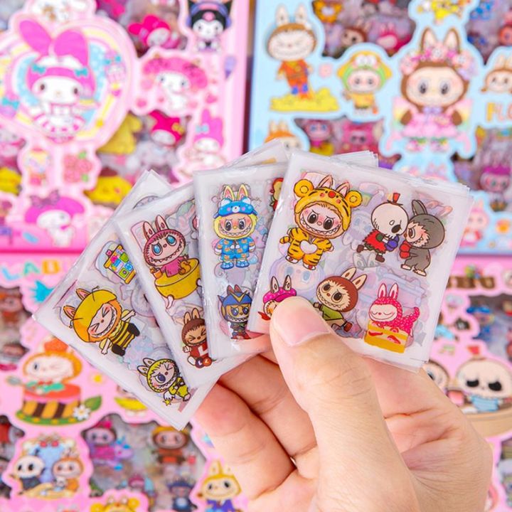 Labubu/Sanrio/%20Lotso%2020%20Pcs%20Stickers%20Kawaii%20Decorative%20Cinnamoroll%20Kuromi%20My%20Melody%20Cartoon%20Stickers%20-%20Image%206