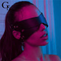 PU Fetish Masquerade Exotic Costumes Leather Bondage Gothic Mask Sleep Eyeshade Sexy Lingeire Blindfold Couple  For Edgy Woman. 