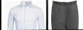 school uniform pant+shirt/ white&blue. 