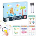 Stroke line dot to dot write & wipe Flash cards for kids - 36 pages - stage 1- (3+ years). 