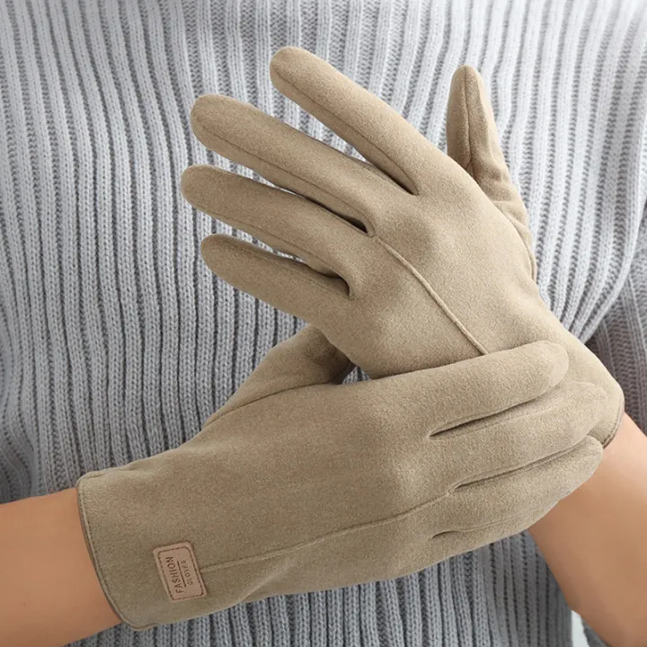 Winter%20Keep%20Warm%20Touch%20Screen%20Plus%20Velvet%20Inside%20Suede%20Mens%20Gloves%20Fashion%20Simple%20Solid%20Thicken%20Man%20Outdoor%20Cycling%20Drive%20-%20Image%204