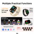 Smart Watch for Android iOS Ultra Low Power Bluetooth Calling Fitness Tracker Music Control Voice Assistant Metal Body Sports. 