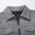 Autumn Jackets Oversize Casual Clothes High Street Pockets Laper Zipper Suede Thick Coat Mens Windbreaker Loose. 