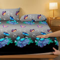 1 Piece of Flower Flying Butterfly Dance Pattern Frosted Bedsheet, Bedroom Printed Bedspread, Bedding (Excluding Pillowcases).