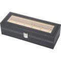6 Grids Watch Box PU Leather Watch Display Case Storage Box Organizer Watch Jewelry Display Box Gifts For Men/Women Unique Gifts. 