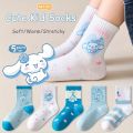 5 Pairs Cinnamoroll Kids Socks, Cute Cartoon Cotton Crew Socks for Girls. 