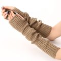 Botvotee Arm Warmers Free Shipping Sleeves for Women Y2k Accessories Stripe Knit Winter Extend Sleeves Half Finger Gloves Black.
