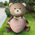3D Lying Cartoon Matte Heart Bear Aluminum Film Balloon, Suitable for Birthday Party, Valentine's Day Decoration, Baby Shower.