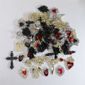  10pcs Halloween Random Style Charms Gothic Cross Heart Skull Charms Pendant DIY Handmade Earrings Jewelry Accessories. 
