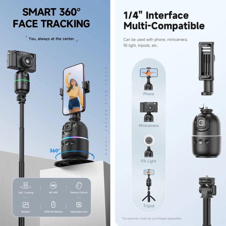 Selfieshow%20P03%20Gimbal%20Stabilizer%20360%20Rotation%20Follow%20Focus%20Auto%20Face%20Tracking%20Tripod%20Desktop%20Cell%20Phone%20Holder%20for%20Live/Photo%20-%20Image%202