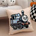 Thomas The Train Square Pillow Case Anti-dustmite Pillowcase Invisible zipper silky short plush Sofa cushion cover.