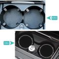 2Pcs Car Bling Rhinestone Cup Holder Drink Pad Interior Decoration Anti-slip Mat Round Durable Coaster Heat Resi Car Accessories.