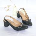 American Women Formal Sandals, Block Heels, Almond Toe, Vinyl Synthetic Leather, Year-Round Wear. 