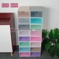 Small size! Shoe box size mini shoe box small round lid color open front. 
