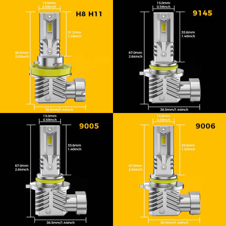 BMTxms%202PCS%20Dual%20Color%20H8%20H11%20H16JP%20LED%20Canbus%20Fog%20Light%209005%209006%20HB4%209145%20H10%20LED%20Fog%20DRL%20Lamp%206500k%20White%203000k%20Golden%20Yellow%20-%20Image%203