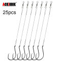 25pcs Saltwater Circle Hooks with Steel Wire Leader 10/0-1/0 Steel Circle Hook Rigs Circle Fishing Hooks Rig for Catfish Bass. 