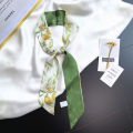 2025 Summer New Fresh Fruit Series Silk-like Satin Small Ribbon Women's Hair Band Arm Bag Scarf Twill Silk Scarf Headband. 