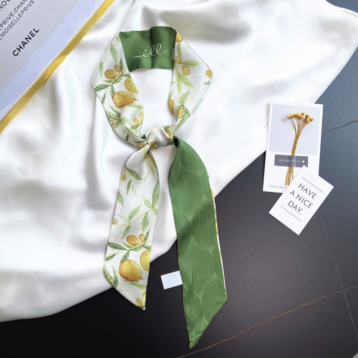 2025%20Summer%20New%20Fresh%20Fruit%20Series%20Silk-like%20Satin%20Small%20Ribbon%20Women's%20Hair%20Band%20Arm%20Bag%20Scarf%20Twill%20Silk%20Scarf%20Headband%20-%20Image%203